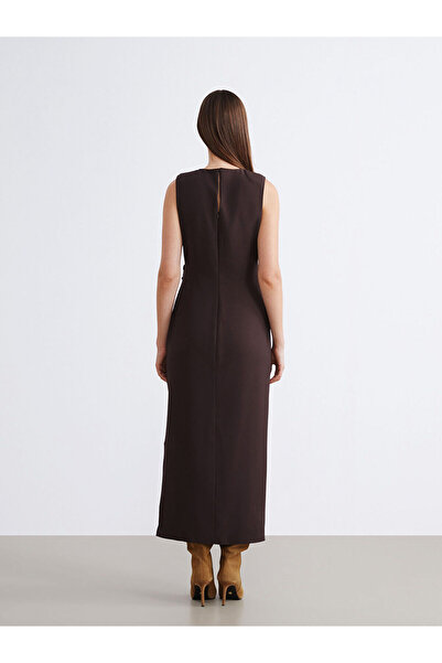 LC Waikiki Peak Yeni Sezon Bisiklet Yaka Büzgülü Belden Oturtmalı Elbise