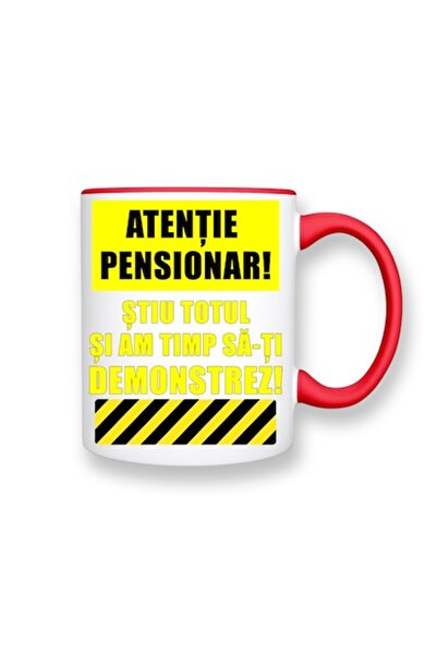 OEM Cană personalizată pentru pensionari cu mesajul: „Atenție pensionarule, ș...