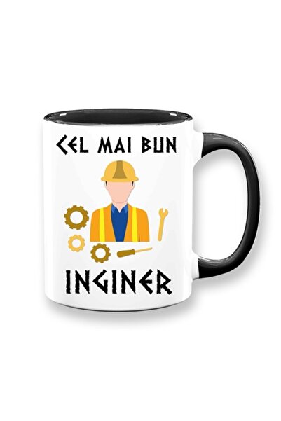OEM Cana personalizata cu mesaj: "Cel mai bun inginer", Betaprint, alba cu in...