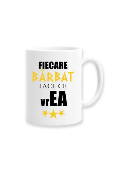 OEM Cană personalizată cu mesaj amuzant: „Fiecare om face ce vrea”, Betaprint...