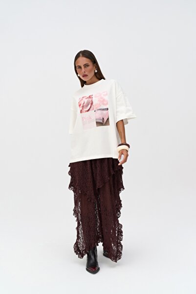 MAI STUDIOS CO. Λευκό μπλουζάκι Ice Cream Oversize