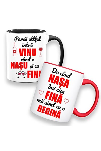 OEM Set 2 customizable mugs with message: 'Since my godmother calls me goddaughter, I feel like a queen'