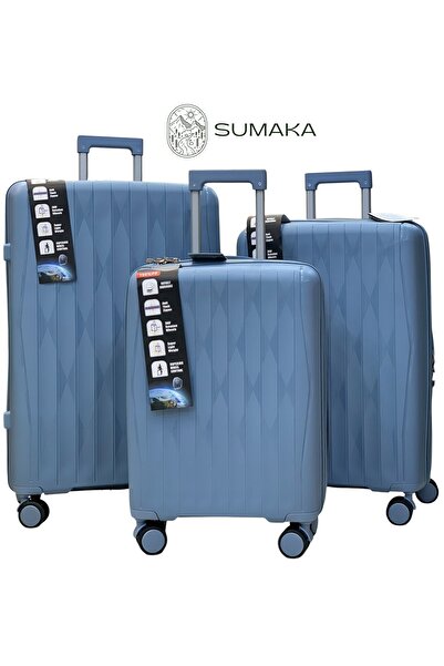 SUMAKA Luggage Travel Set Suitcase Trolley Bag - 20+24+28 inches, with Spinner Wheels (Silicone)