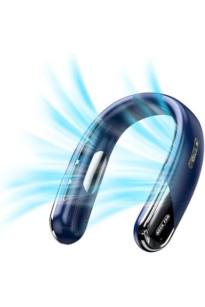 Generic مروحة أزوني المحمولة للرقبة - مروحة تعليق للرقبة مع تبريد سيراميك TEC، 5 سرعات، شفرة 360 درجة منخفضة الضوضاء