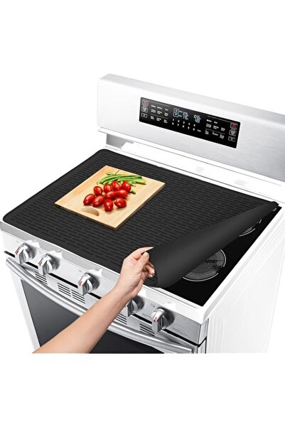 Generic غطاء سطح الموقد الكهربائي - حصيرة سيليكون للموقد الزجاجي، واقي سطح الطهي الزجاجي