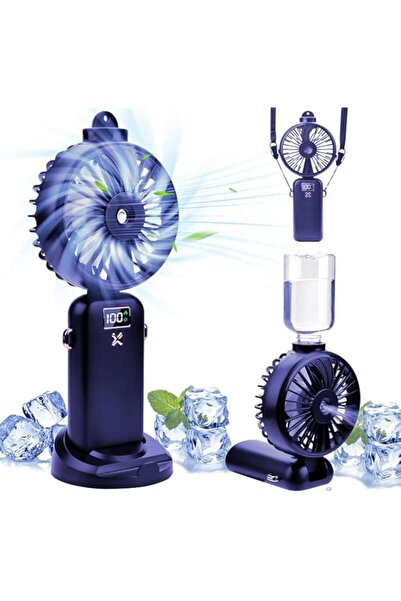 Generic مروحة AnnuoYi المحمولة، مروحة يدوية تعمل بالرذاذ، مروحة تعمل بالبطارية 5000 مللي أمبير/ساعة، مروحة محمولة بخمس سرعات