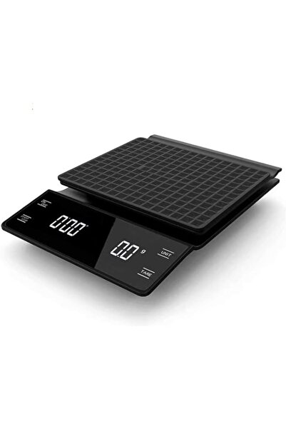 Generic ميزان قهوة VINSOC مع مؤقت 3 كجم/0.1 جم عالي الدقة لسكب قهوة الإسبريسو بالتنقيط مع إضاءة خلفية على شكل حرف L