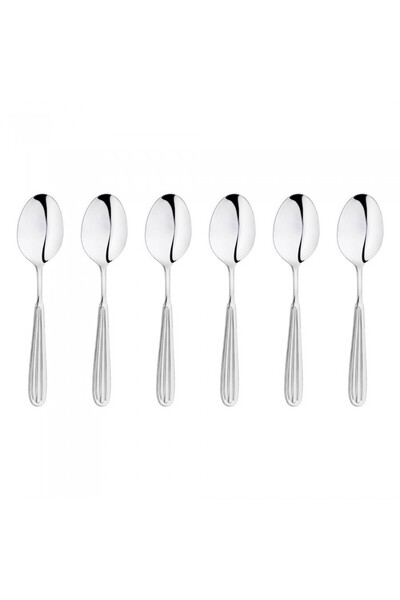 Inoxriv Set of 6 NOVIA tea/coffee/dessert spoons, 18/0 stainless steel, 3mm thickness, glossy finish