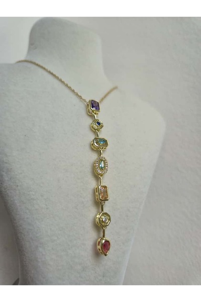 Haze Non-Tarnish Steel Stone Y Necklace