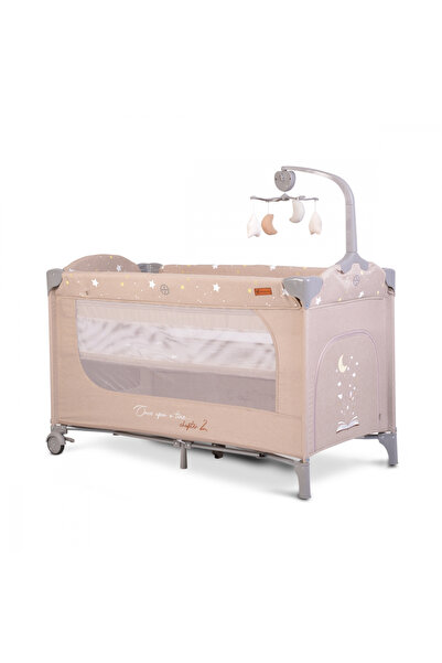 Cangaroo Patut pliabil pentru copii cu 2 nivele Once Upon a Time L2 Beige, us...