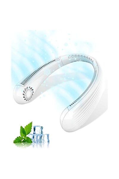 Generic Neck Fan Portable Bladeless Neck Fan Ideal for Personal Fan 3 Speed Bladeless Fan Cools Quietly Adju