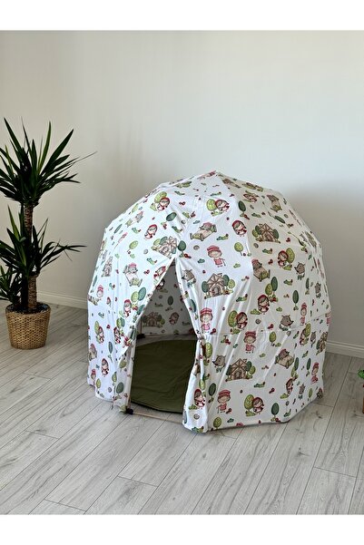 Nomika Design Nomika Montessori Dome Çocuk Oyun Çadırı – 125x135 cm – Kırmızı Başlıklı Kız Desenli Kumaş