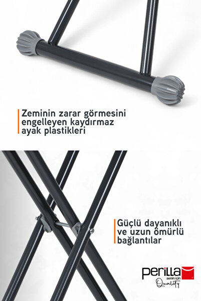 Perilla Hely Ütü Masası İronika Extra Kalın Borulu Kurutmalık Set