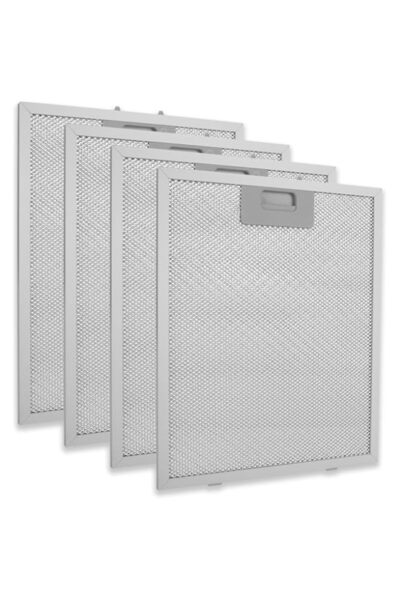 Generic APACALI عبوة من 4 قطع من فلتر شفاط المطبخ المعدني، فلتر مروحة شفط المطبخ 320 × 260 مم، شفاط المطبخ المعدني