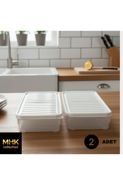 MHK Collection حاوية تخزين متوسطة الحجم بغطاء 1 لتر