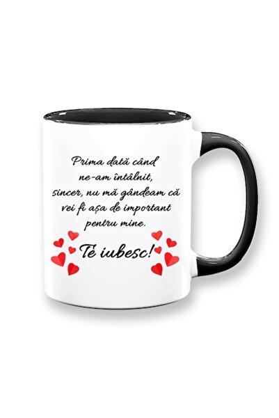 OEM Cană personalizată cu mesajul: „Prima dată când ne-am întâlnit... Te iube...