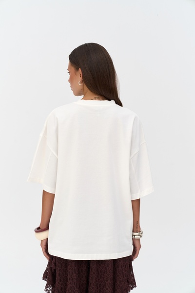 MAI STUDIOS CO. Λευκό μπλουζάκι Ice Cream Oversize