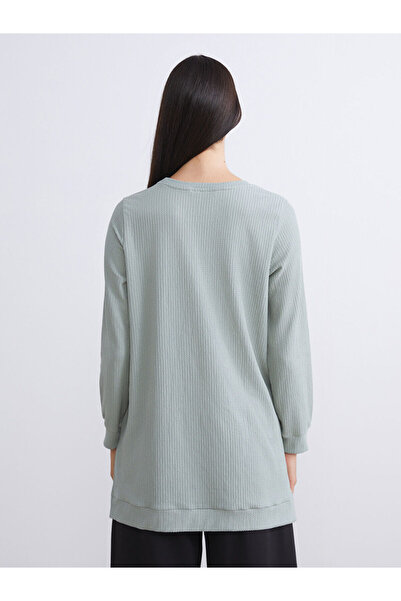 LC Waikiki Green Crew Neck Textured Women's Tunic
