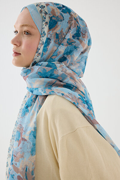 cs camellia scarf Petra Rami Shawl - Blue