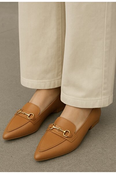 Butik Noble Shoes Hakiki Deri Sivri Burun Kadın Babet