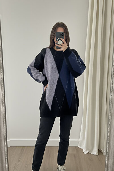 MODAQU Shardonlu Baklava Patterned Soft Sweater - Lilac