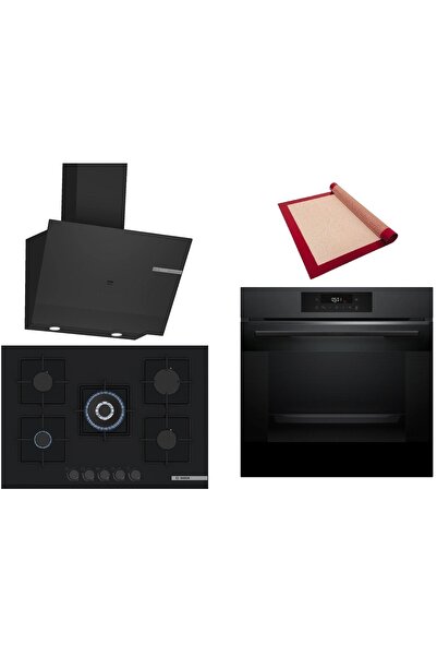 Bosch Siyah 3 lü Ankastre Set (HJG852YT0T-PNQ7B6P30O-DWK67PJ60T) 3D Fry - Piş...
