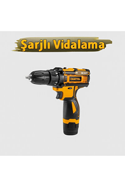 chattel CHT 4412 Akülü Çift Bataryalı Şarjlı Vidalama 12 Volt 1,5 Amper
