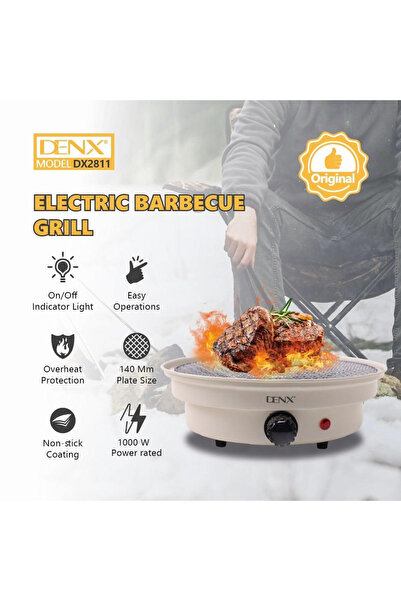 Denx شواية فحم، شواية خارجية محمولة مع سطح غير لاصق وصينية شحوم قابلة للإزالة