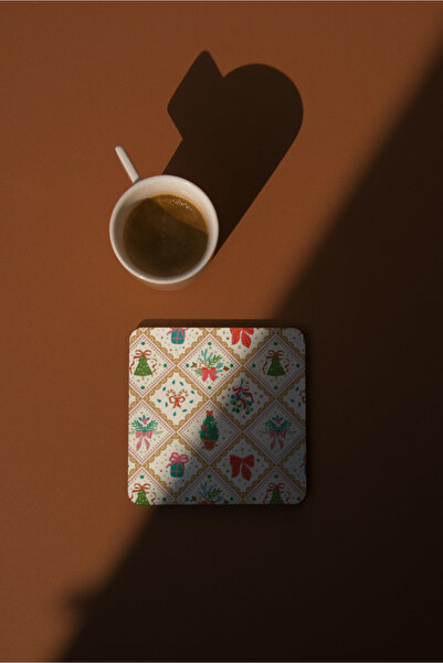 EYBaskı Tasarım Christmas-Themed Printed Mug with Coaster as a Gift