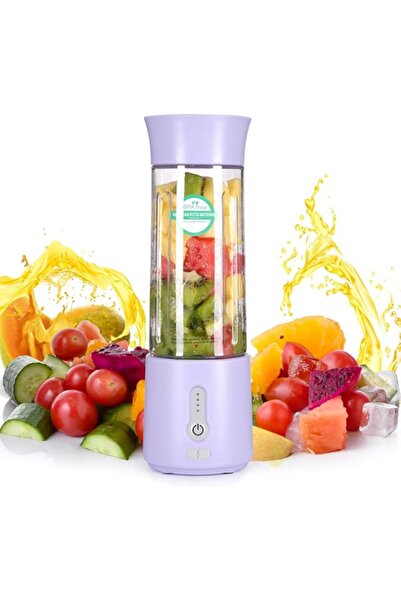 Generic ZUERST Personal Size Hand Blender,Mini Travel Blender Smoothie Maker with Lid Straw,Wireless 500ml B