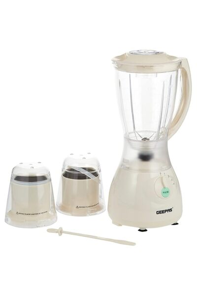 Generic Geepas 400W 3 In 1 Multifunctional Blender | Stainless Steel Blades, 4 Speed Control With Pulse 1.5L