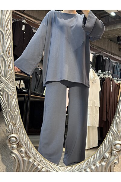 Taksim Moda Modal Kumaş Oversize Geniş Kalıp Bisiklet Yaka Sweat takım