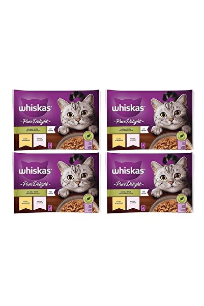 Whiskas Pouch Pure Delight Jöle İçinde Tavuklu ve Somonlu Yetişkin Kedi Konse...