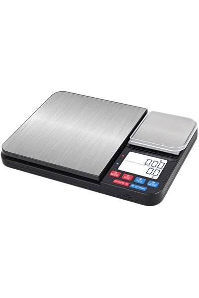 Generic Lancoon Rechargeable Food Scale with Dual Weight Platforms 12 Weighing Units Clear Backlight Display