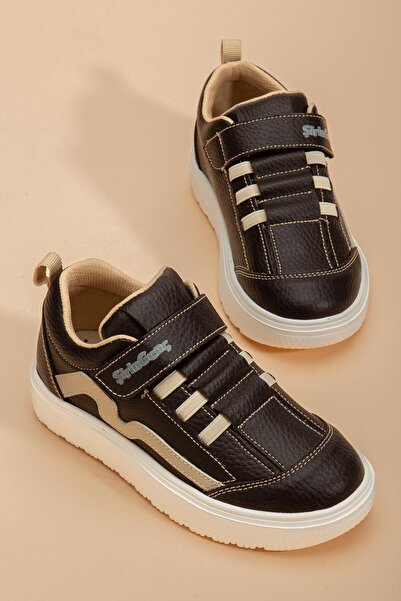 Dilimler Ayakkabı Şirinbebe Şiringenç Boys' Sports Shoes Orthopedic Brown Velcro Elastic Laced