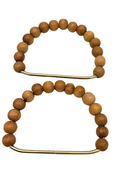 angel çanta aksesuar 12x10 cm Model D Mâner dublu pentru geantă din lemn cu m...