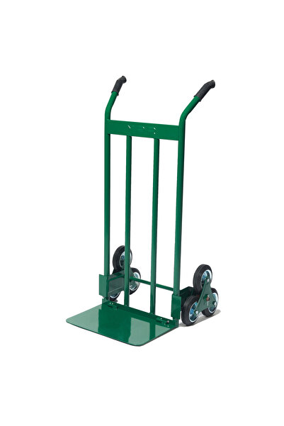 Handlekraft Cărucior transport marfă 150 kg pentru scări, tip Liza cu claxoane, platformă rezistentă, oțel/verde