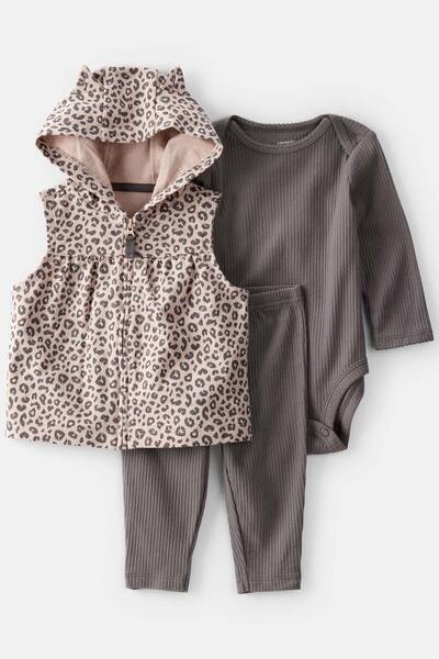 Carter's Baby Girl Brown Vest Set