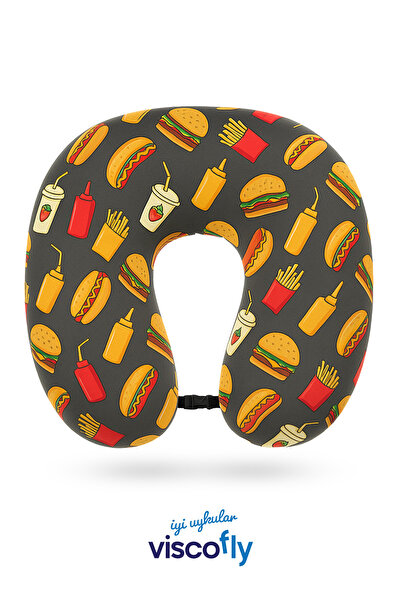 Viscofly Pernă de călătorie ortopedică Visco - Pernă pentru gât - 30*30*10 cm...
