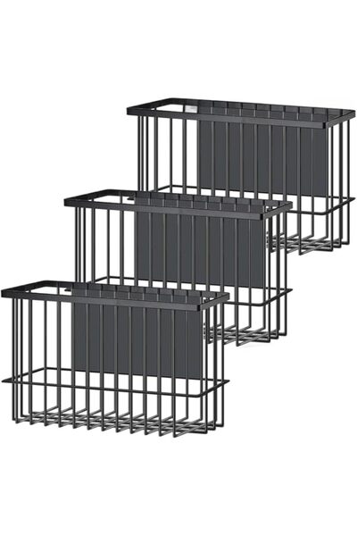 Generic THE WHITE SHOP 3 Pcs Magnetic Refrigerator Organizer Magnetic Baskets Kitchen Magnetic Holder for Re