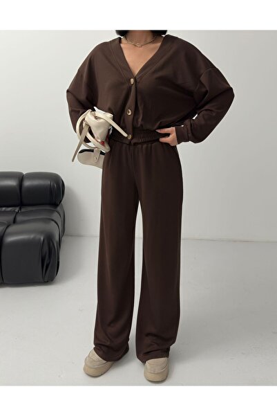 Butik Gold Düğmeli Hırkalı Eşofman Takımı