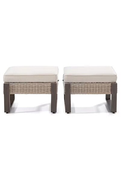 Maison Mex Set 2 tabureți grădină/terasă, LONDON, L.58 l.48 H.34 cm, maro/gri/bej