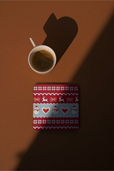 EYBaskı Tasarım Christmas-Themed Printed Mug with Coaster as a Gift
