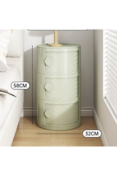 OEM Noptieră/Organizator cu 3 compartimente glisante, stil minimalist, verde ...