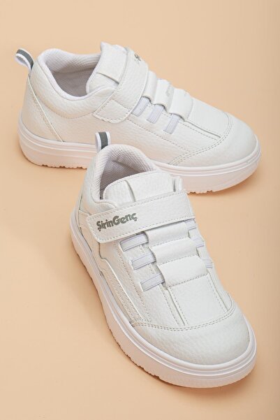 Dilimler Ayakkabı Şirinbebe Şiringenç Boys' Sports Shoes Orthopedic White Velcro Elastic Laced