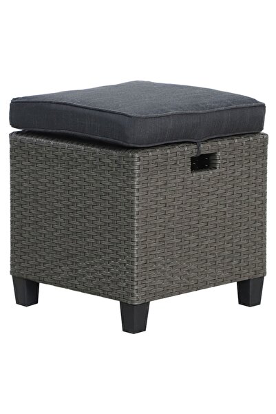 Maison Mex Set of 2 garden/terrace stools, BAXTER, L.40 w.40 H.38 cm, gray/black