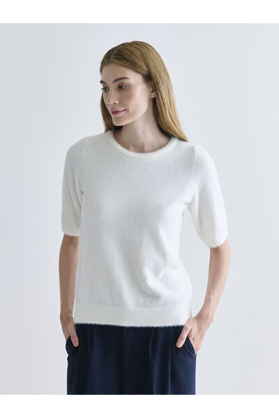 LC Waikiki Ekru Bisiklet Yaka Kadın Triko Kazak