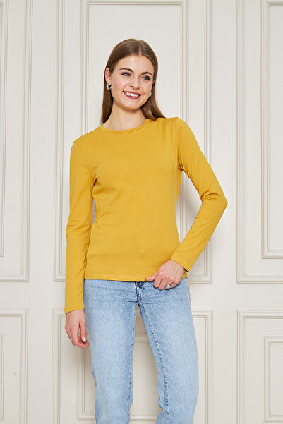 ESPİNA Crew Neck Long Sleeve Basic T-Shirt