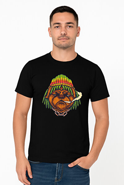 Rannah's Uniform Men's Graphic T-Shirt - Rasta Bulldog Print | Casual Short Sleeve Tee | Streetwear Top