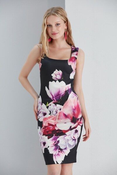 loia Γυναικείο Μίνι Φόρεμα με Σχέδιο Λουλουδιών σε Μικτά Χρώματα, Φόρεμα με Τ...